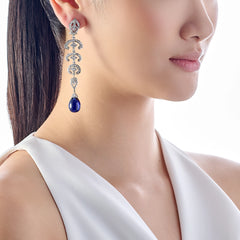 Royal Blue Scallop Lace Earrings