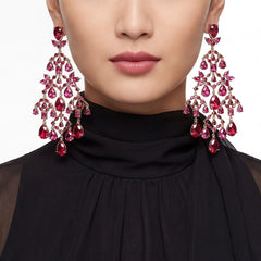 Ruby Celestial Cascade Earrings
