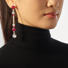 Ruby Garden & Time Morse Code Earrings