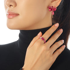 Ruby Mini Bow Earrings