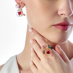 Ruby Petunia Drop Earrings