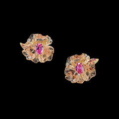 Ruby Petunia Drop Earrings