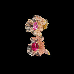 Ruby Petunia Drop Earrings