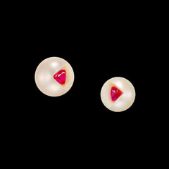 Ruby Snow White Earrings. Lab-Grown Ruby