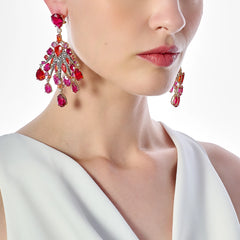 Ruby Sunset Starburst Earrings
