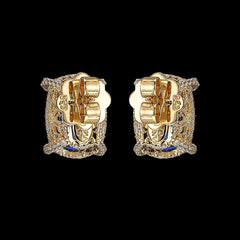 Sapphire Cushion Wing Studs