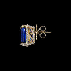 Sapphire Cushion Wing Studs