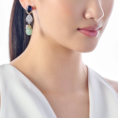 Sapphire Diamond Jade Berry Earrings