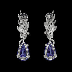 Sapphire Feather Earrings