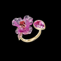 Sapphire Potato Petunia Ring
