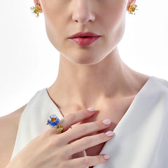 Sapphire Spirulina Petunia Ring