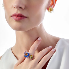 Sapphire Spirulina Petunia Ring
