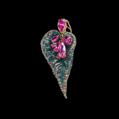 Sapphire Spirulina Begonia Earrings
