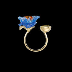 Sapphire Spirulina Petunia Ring