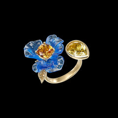 Sapphire Spirulina Petunia Ring