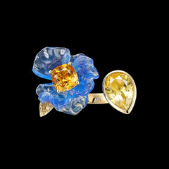 Sapphire Spirulina Petunia Ring
