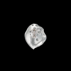 Silver Smoke Rosa Petal Studs