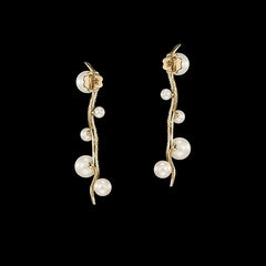 Snowflower Blades of Grass Earrings
