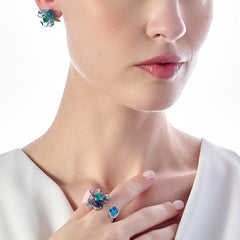 Paraiba Blueberry Petunia Ring
