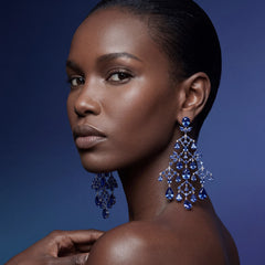 Sapphire Celestial Cascade Earrings. Lab-Grown Sapphire