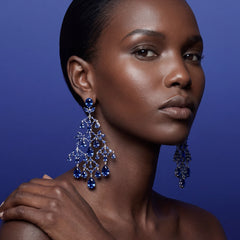 Sapphire Celestial Cascade Earrings. Lab-Grown Sapphire