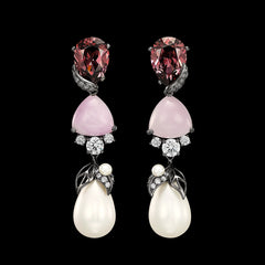 Tourmaline Pearl Berry Earrings