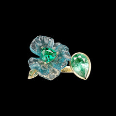 Tourmaline Spirulina Petunia Ring