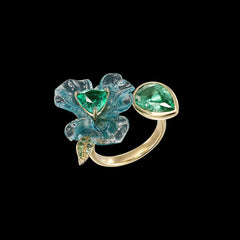 Tourmaline Spirulina Petunia Ring