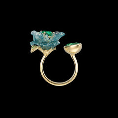 Tourmaline Spirulina Petunia Ring