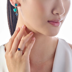Turquoise Heart Pendulum Earrings