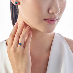 Turquoise Heart Pendulum Earrings