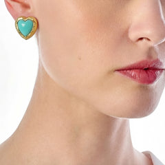 Turquoise Heart Studs