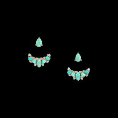 Turquoise Twinkle Ear-Jacket. Lab-Grown Turquoise
