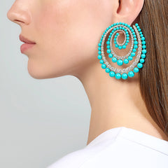 Turquoise Vortex Hoop Earrings