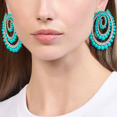 Turquoise Vortex Hoop Earrings