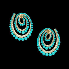 Turquoise Vortex Hoop Earrings