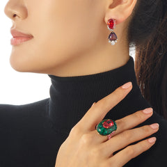 Violet Ruby Berry Earrings