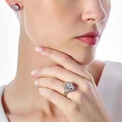 White Posy Diamond Ring