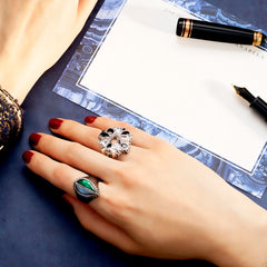 Black Diamond Pavé Panettone Ring
