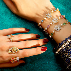 Rose Sapphire Daisy Diamond Bracelet