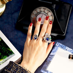 Sapphire Blossom Ring
