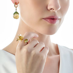 Yellow Sapphire Spinach Petunia Ring