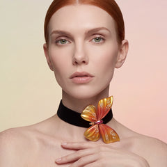 Magma Butterfly Brooch. Lab-Grown Sapphire