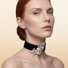 Posie Canary Brooch. Lab-Grown Simulated Diamond