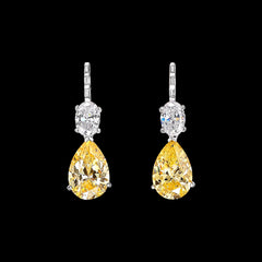 Large Pear Canary Drop Earrings