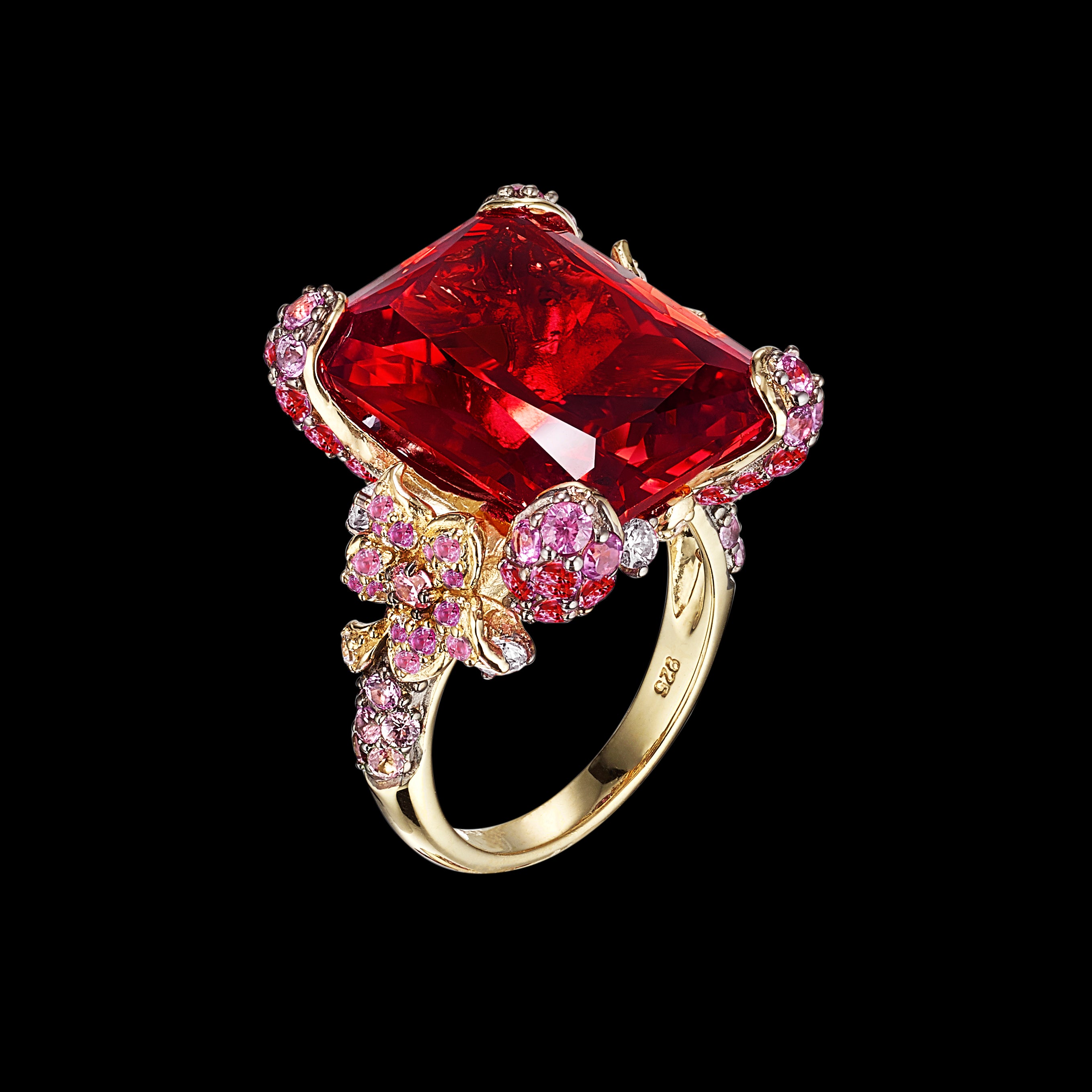 Ruby Cinderella Ring, Ring, Anabela Chan Joaillerie - Fine jewelry with laboratory grown and created gemstones hand-crafted in the United Kingdom. Anabela Chan Joaillerie is the first fine jewellery brand in the world to champion laboratory-grown and created gemstones with high jewellery design, artisanal craftsmanship and a focus on ethical and sustainable innovations.