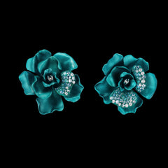 Aqua Camelia Earrings 
