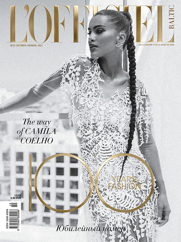 Anabela Chan Joaillerie_100th Anniversary Issue of L’Officiel Baltic_Camila Coelho_Script Earrings