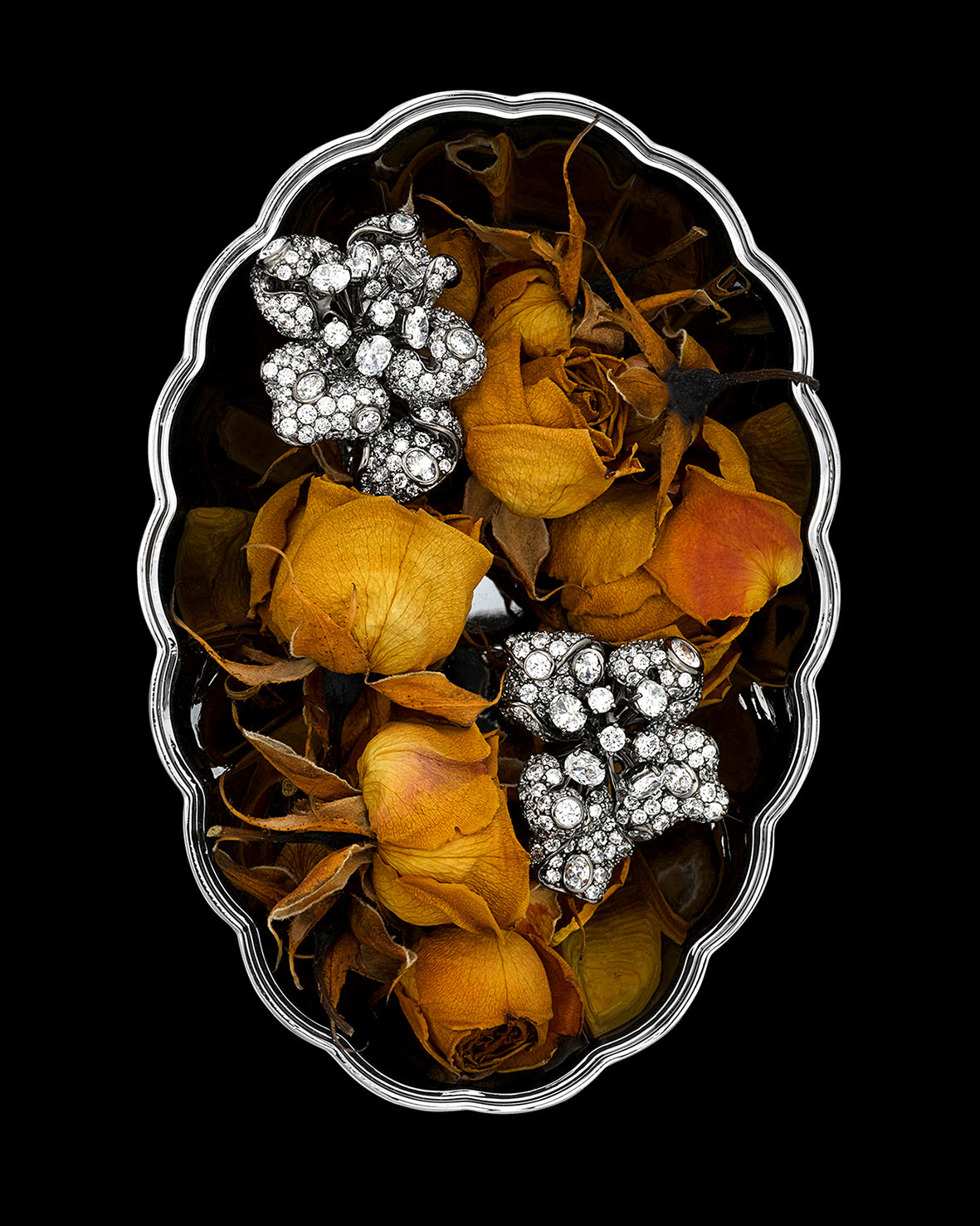 Anabela Chan Joaillerie_Black Diamond Bloomingdale Earrings_Campaign