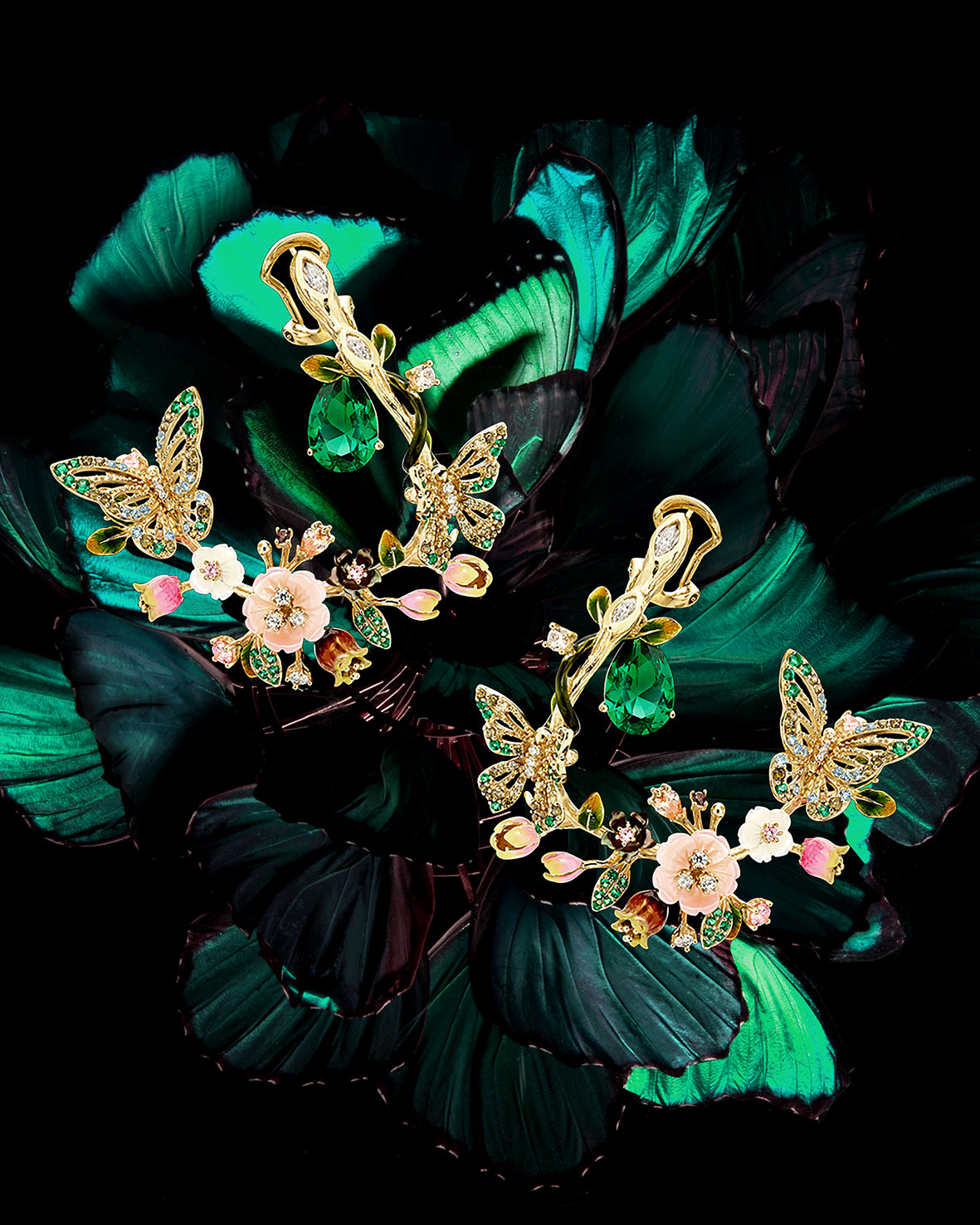 Anabela Chan Joaillerie_Butterfly Orchard Earrings_Campaign Image